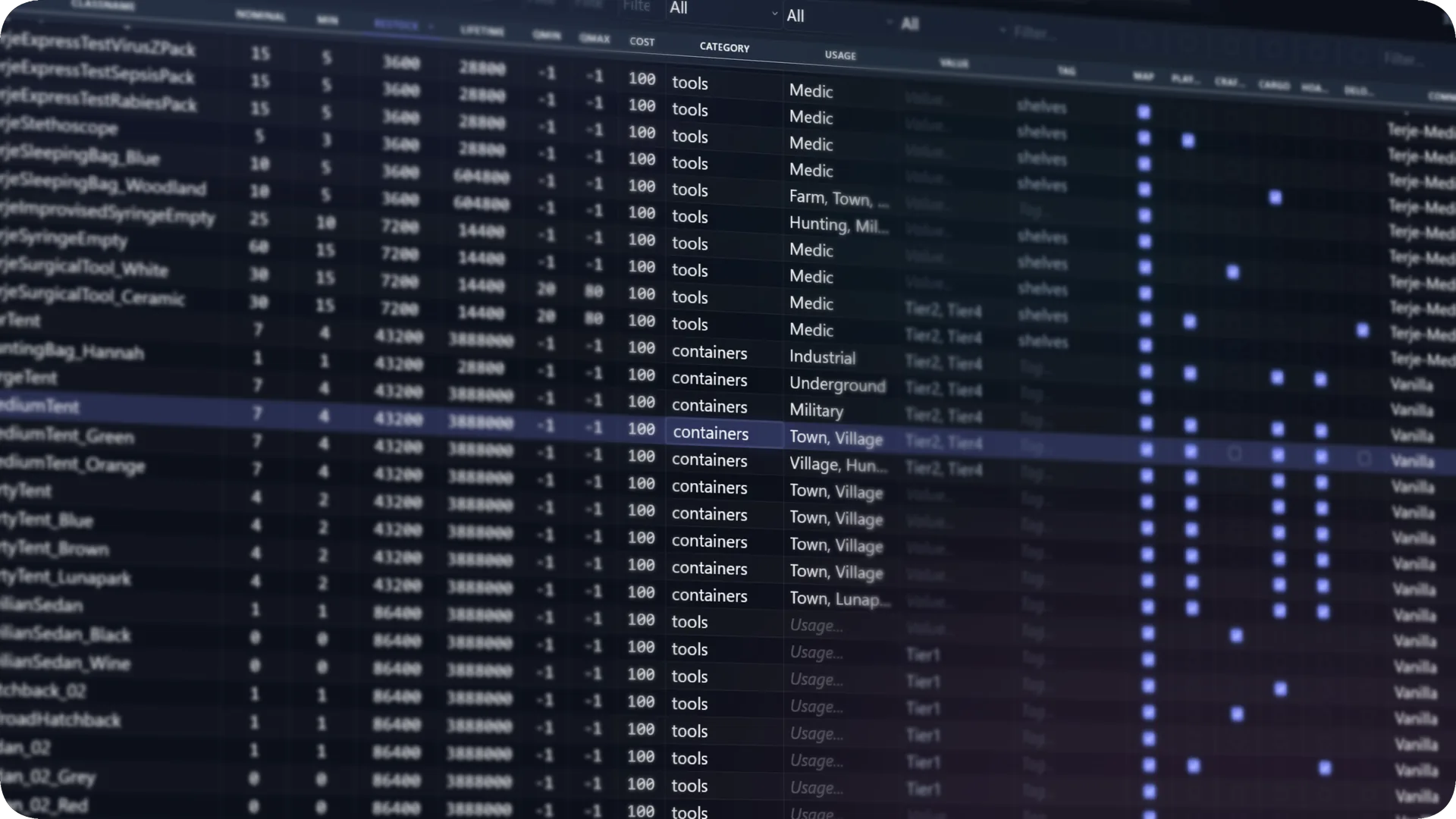 Loot Editor for DayZ — Full data grid interface
